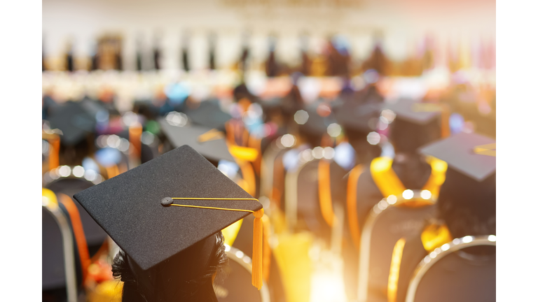 Graduates in graduation ceremony