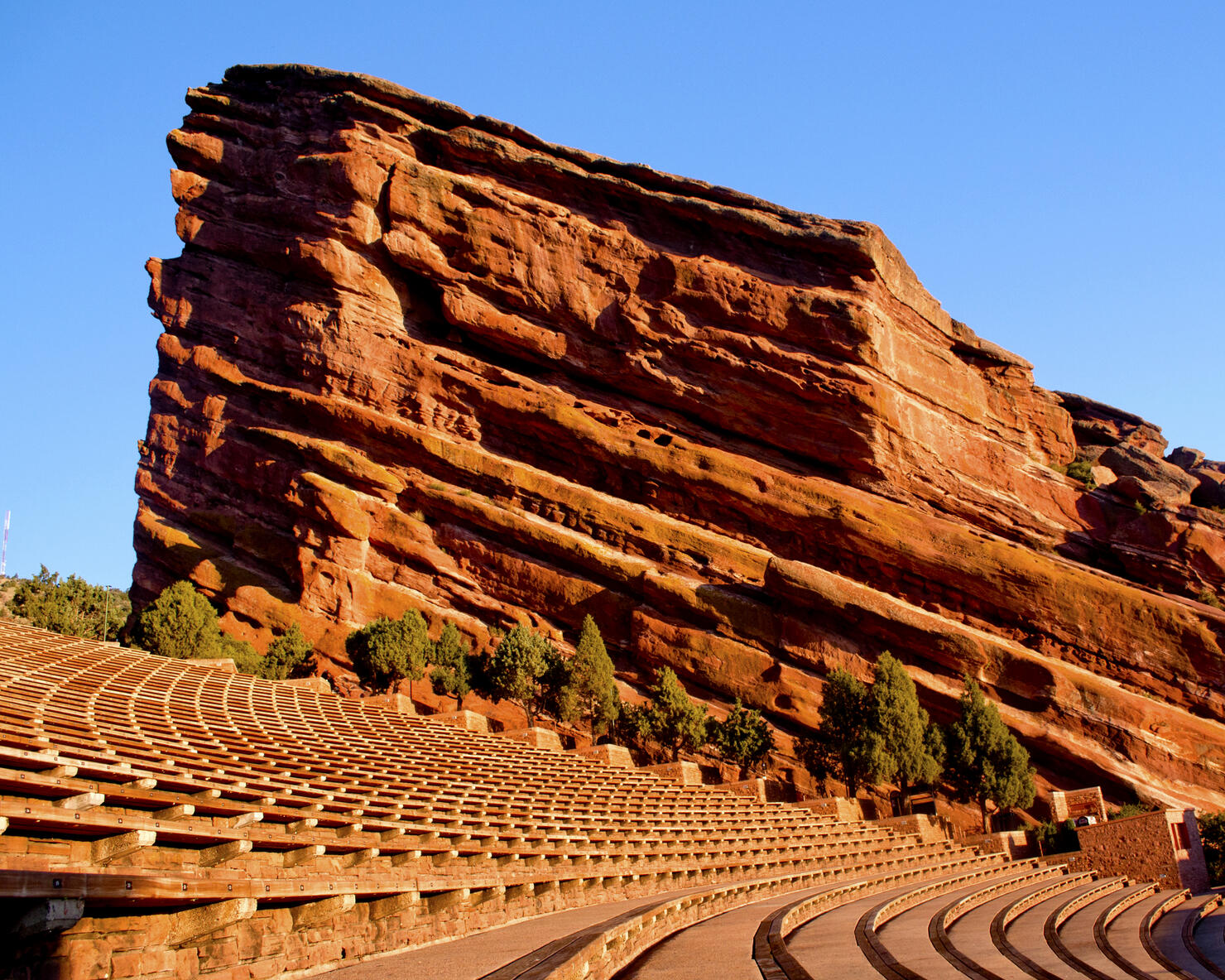 Low Angle View Of Red Rocks Amphitheater In Colorado