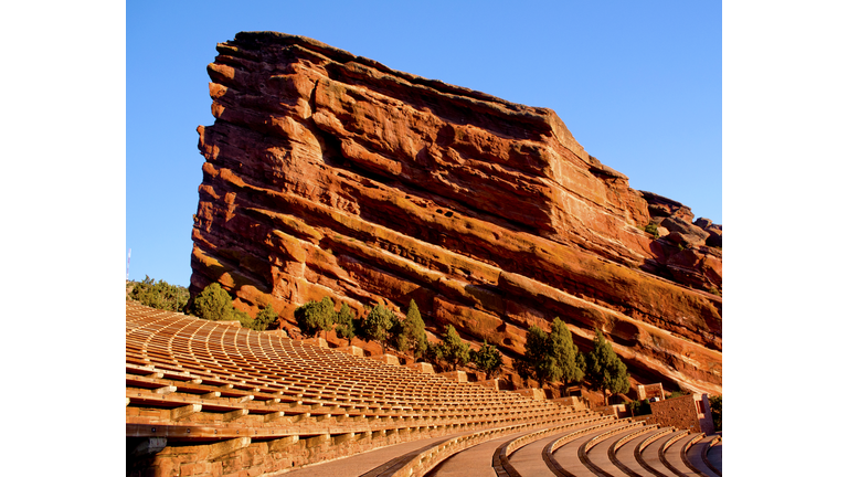 Low Angle View Of Red Rocks Amphitheater In Colorado