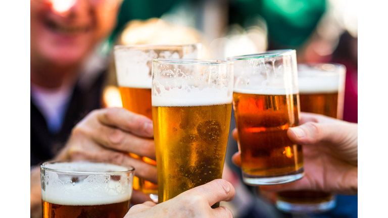 Cheers Celebration Toast with Pints of Beer