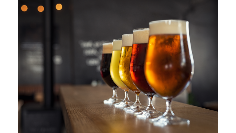 Draught beer in glasses