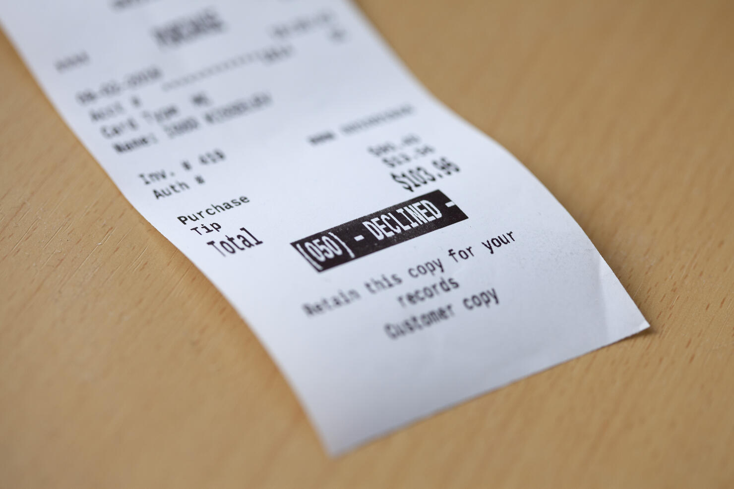 credit card payment failure