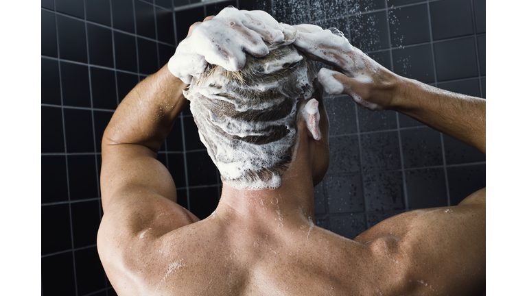 Man taking a shower