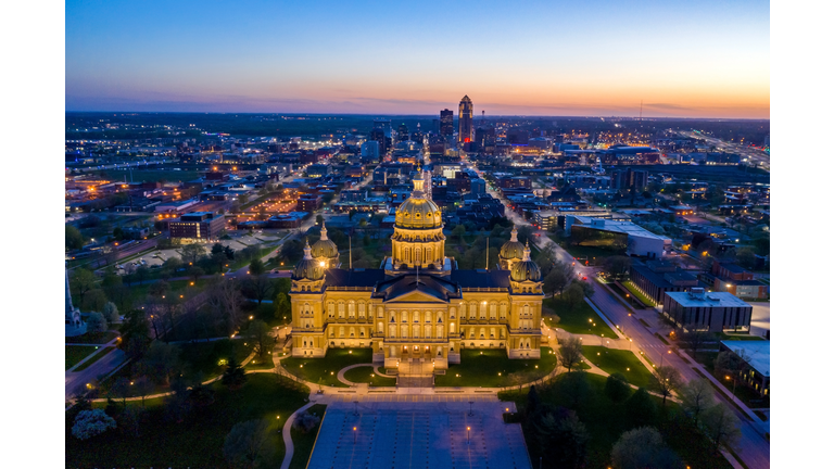 Over the Iowa State Capitol Building