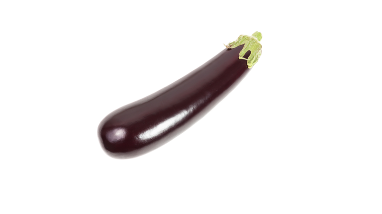 Black eggplant isolated on white background