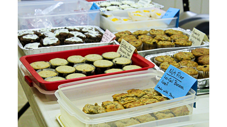 Gluten and nut free items at a bake sale