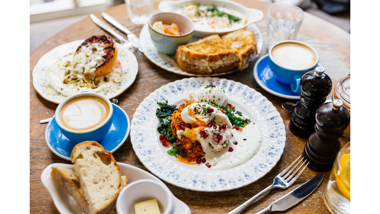 Brunch in a restaurant, London, UK