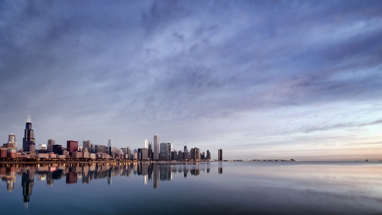 Lake Michigan at a winter dawn