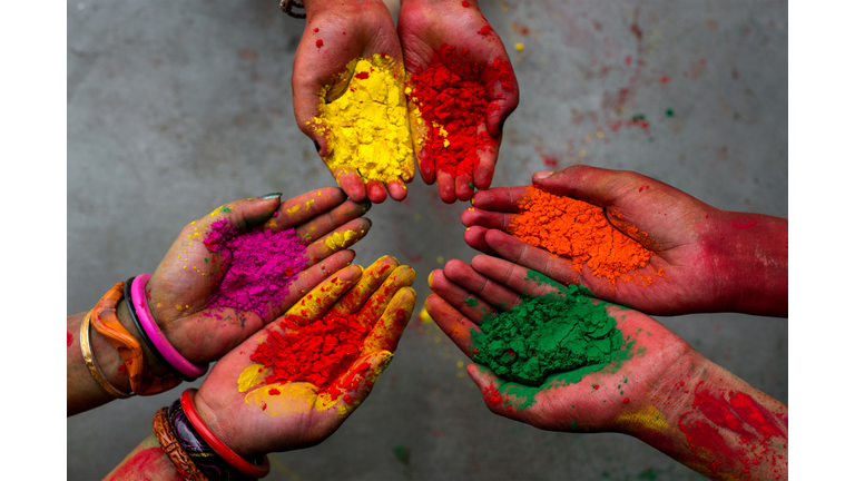 Holi festival -Colors - Hands - India