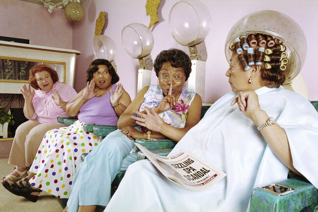 Women Gossiping at Hair Salon
