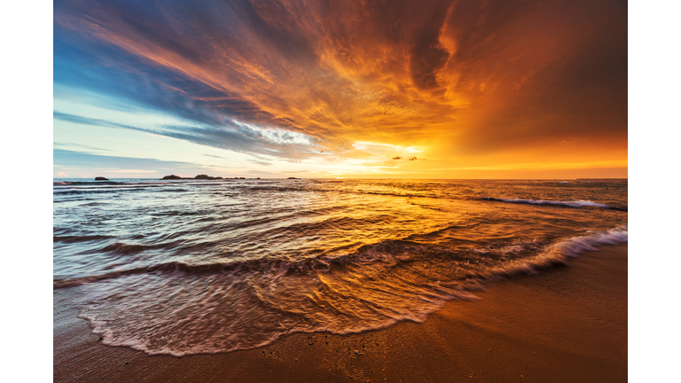 Sunset over Indian ocean