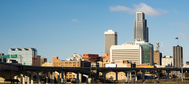 Omaha Nebraska Downtown City Skyline Highway Overpass