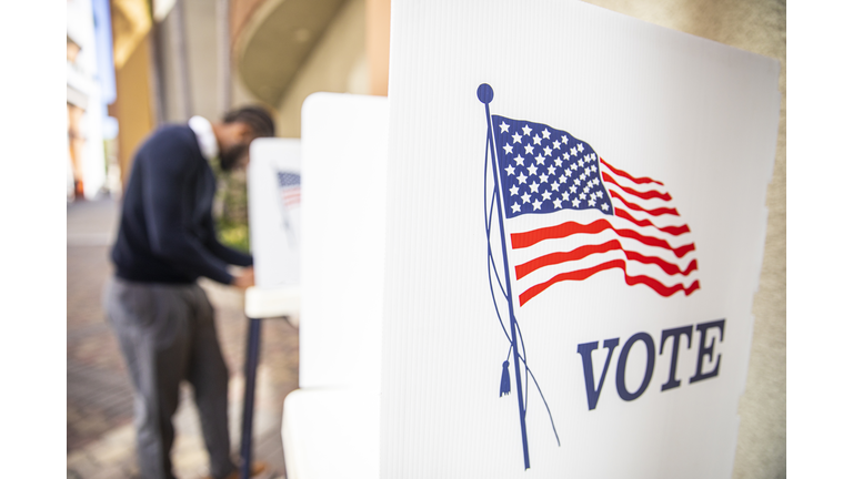 Millenial Black Man Voting in Election