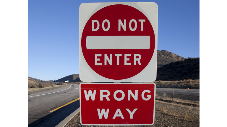 Do Not Enter and Wrong Way Signs