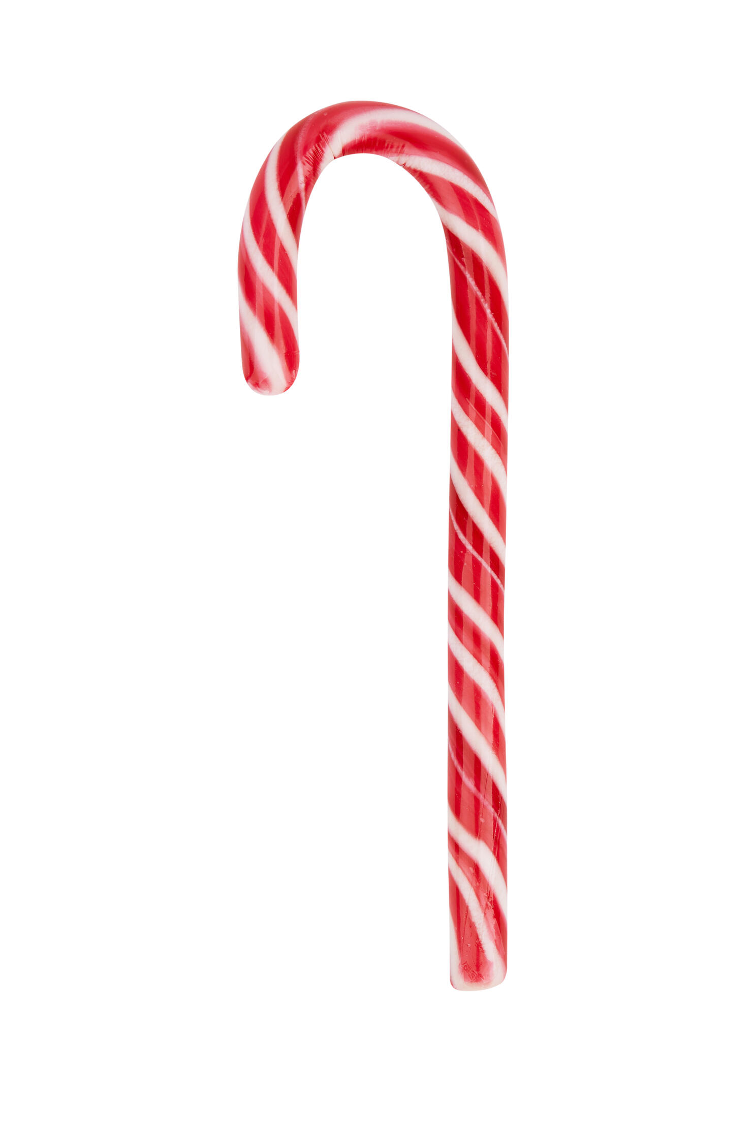 Close up of candy cane isolated on white background