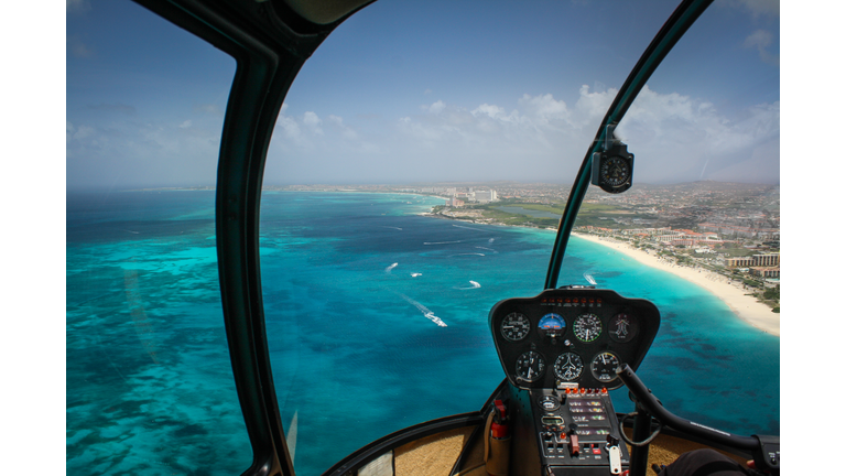 Eagle Beach from Helicopter