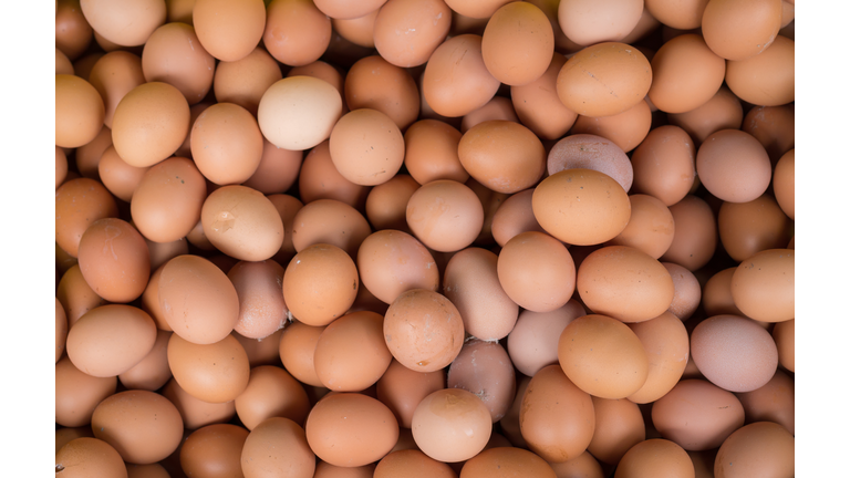background of fresh eggs for sale at a market