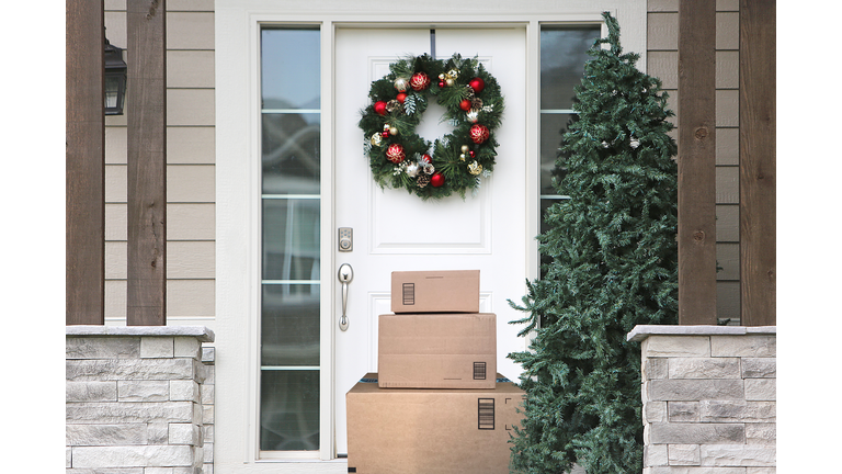 Christmas Wreath Front Door Packages