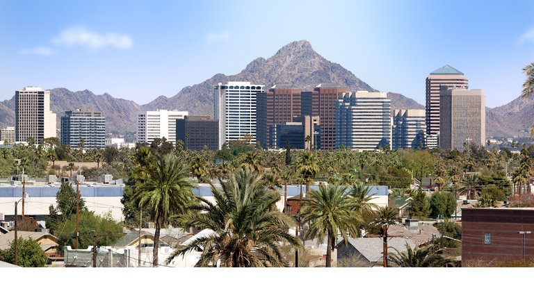 Downtown Scottsdale and suburbs of Phoenix