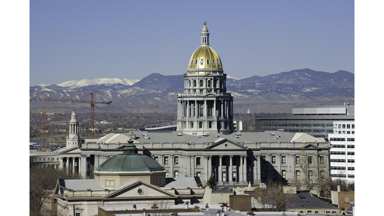 Denver State Capitol Building with Mountain View