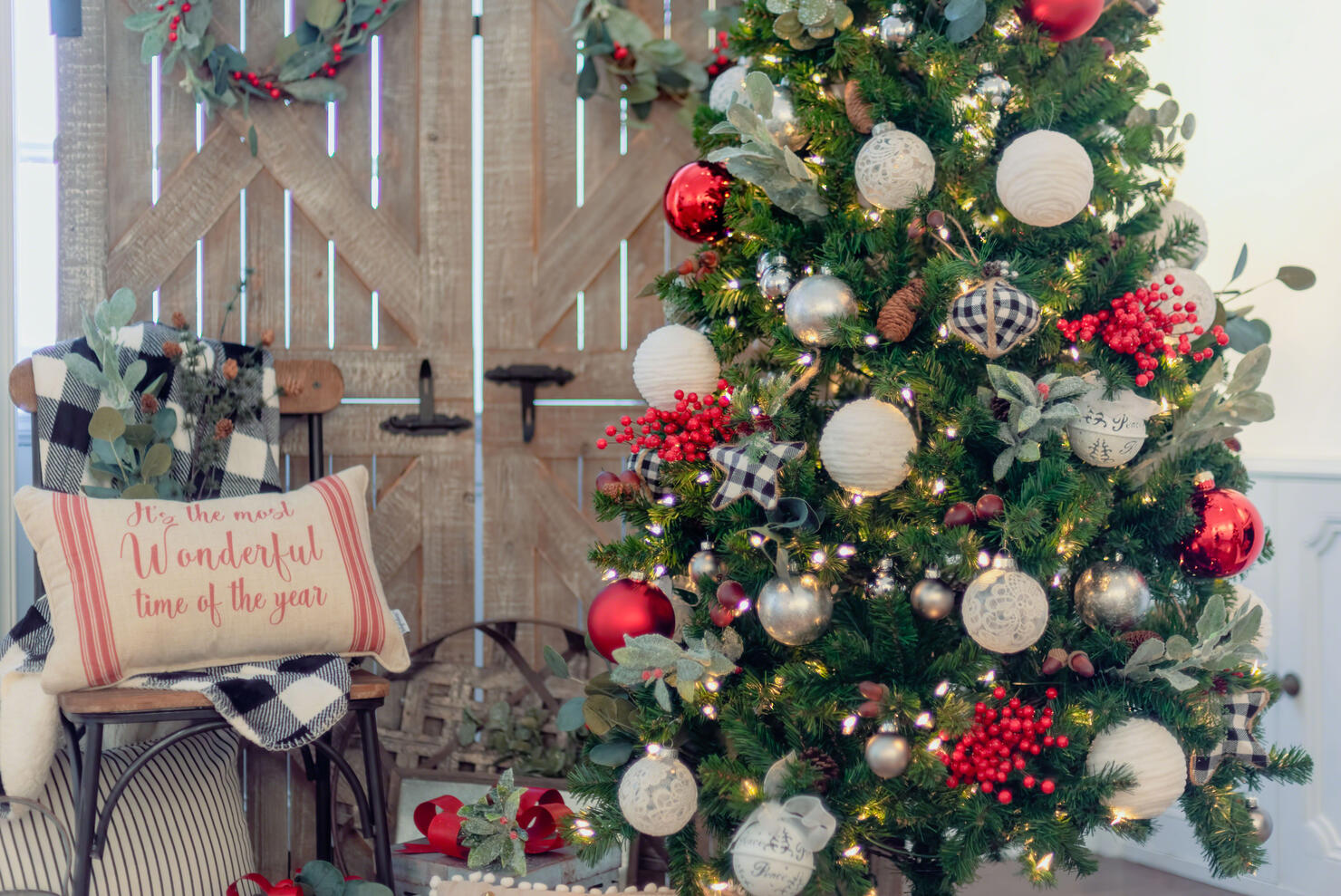 Modern farmhouse style Christmas decor