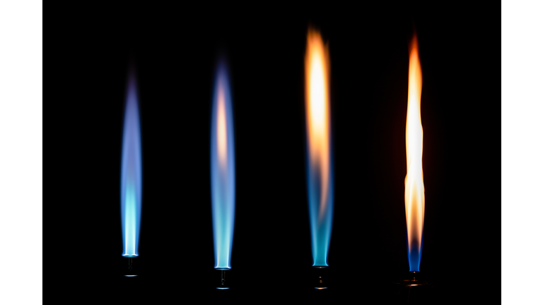A Collection of Flames from Bunsen Burner