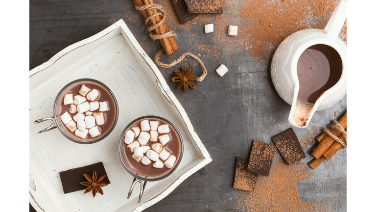 Hot cocoa and marshmallows