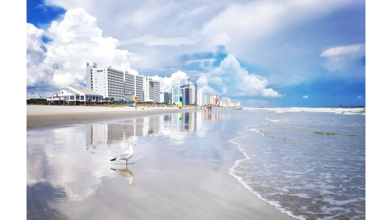 Blue and White Reflections at Myrtle Beach, South Carolina