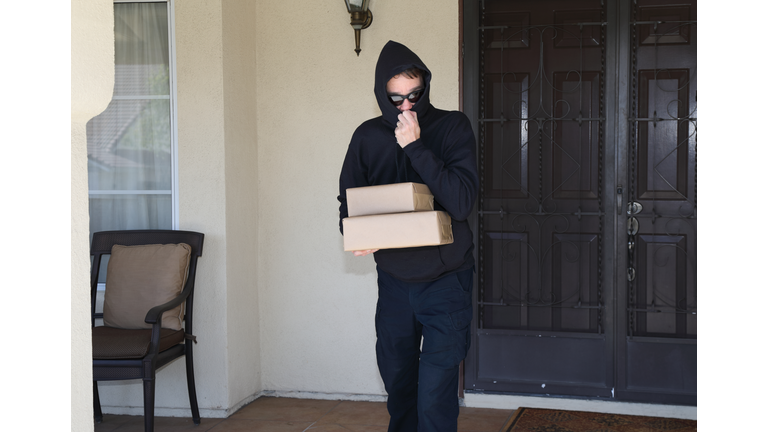 Porch Pirate Steals Packages Horizontal