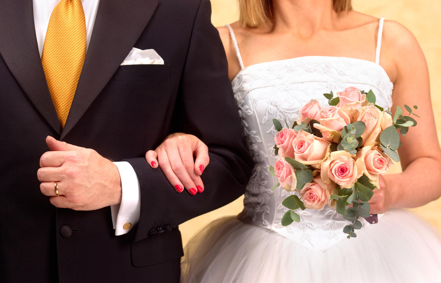 Bride and groom close up