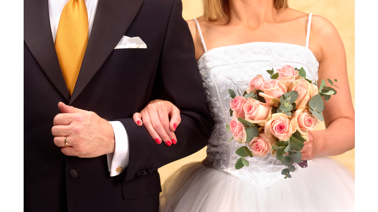 Bride and groom close up