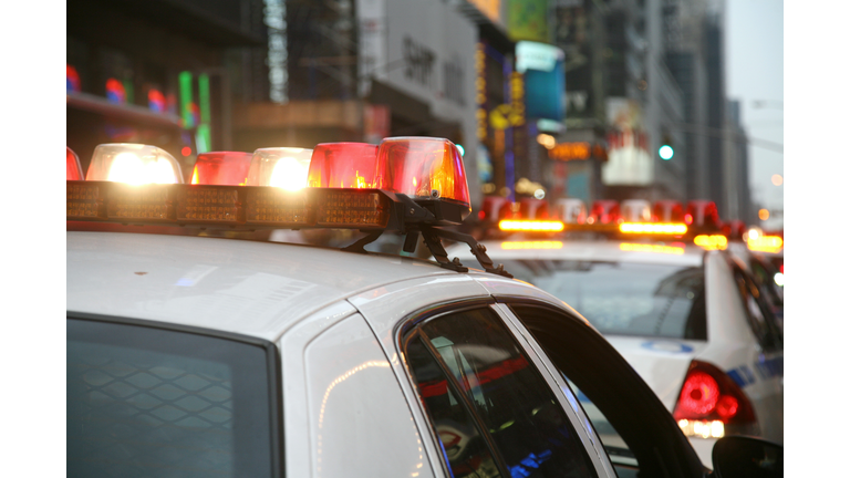 Flashing Lights On Police Car