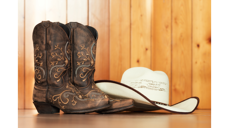 line dance boots and hat