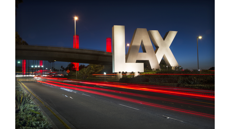 LAX sign at Los Angeles International Airport