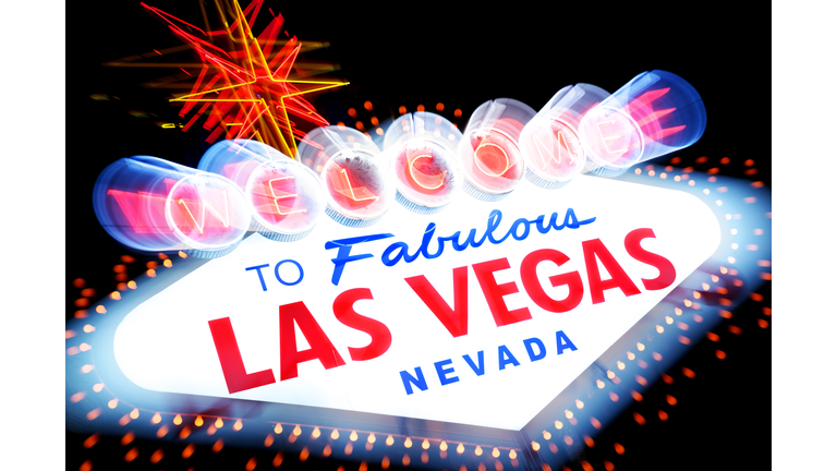 Welcome to Las Vegas sign with camera zoom effect