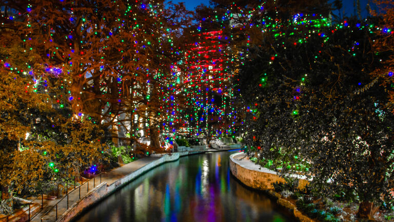 The San Antonio Riverwalk During Christmas