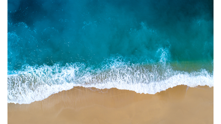 Aerial view of clear turquoise sea