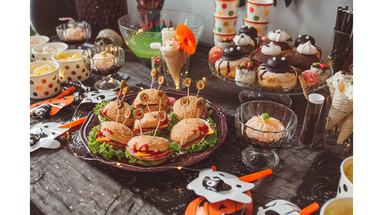 Halloween food table