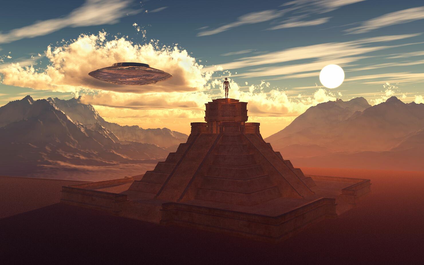 Ancient Aliens Visiting Mayan Pyramid