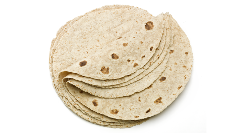 Lot of whole wheat flour mexican tortillas