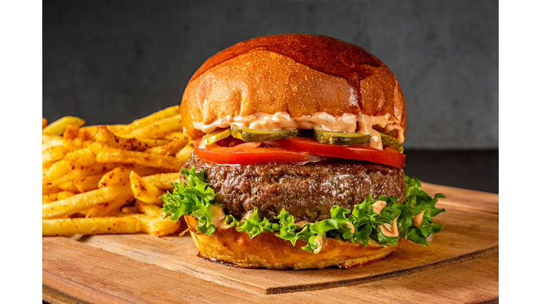 Burger with French Fries