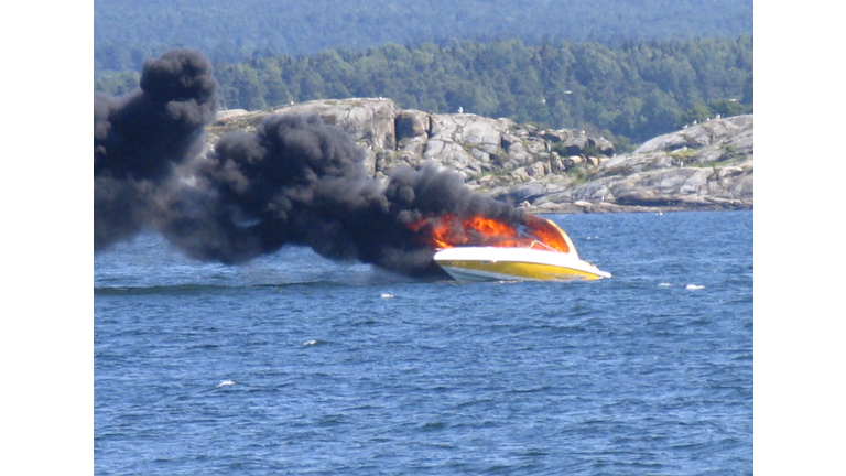 Yacht explodes in flames caused by gas leak