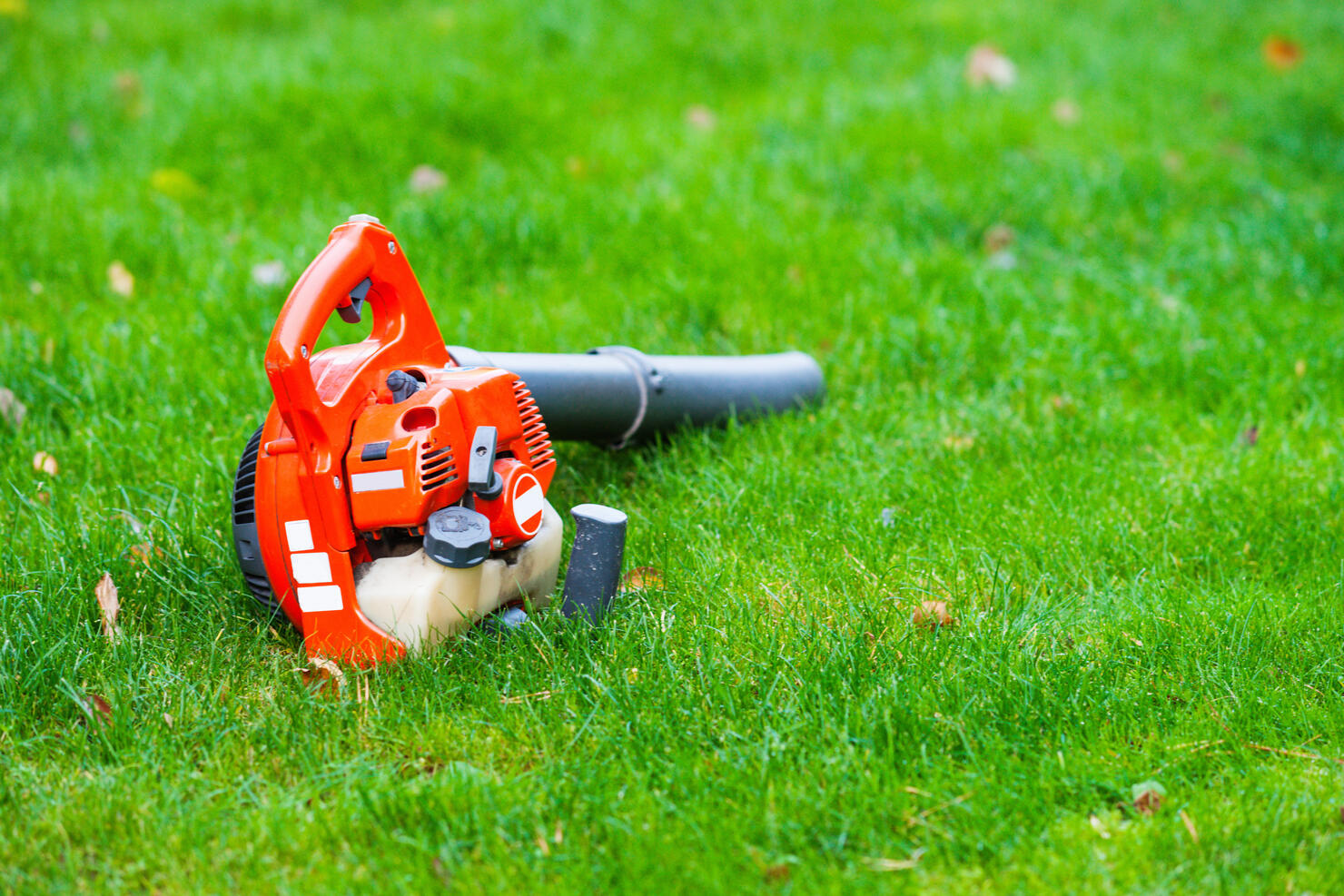 Leaf blower on the ground