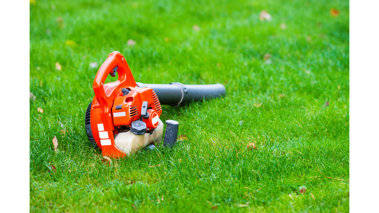 Leaf blower on the ground