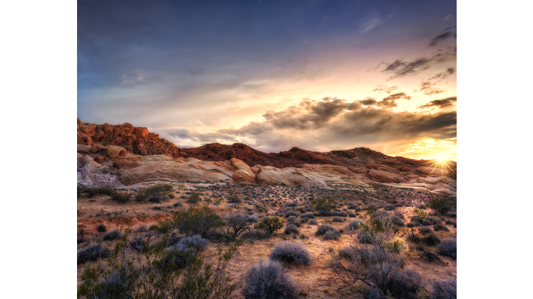Sunset at Valley of Fire State Park, Nevada, USA