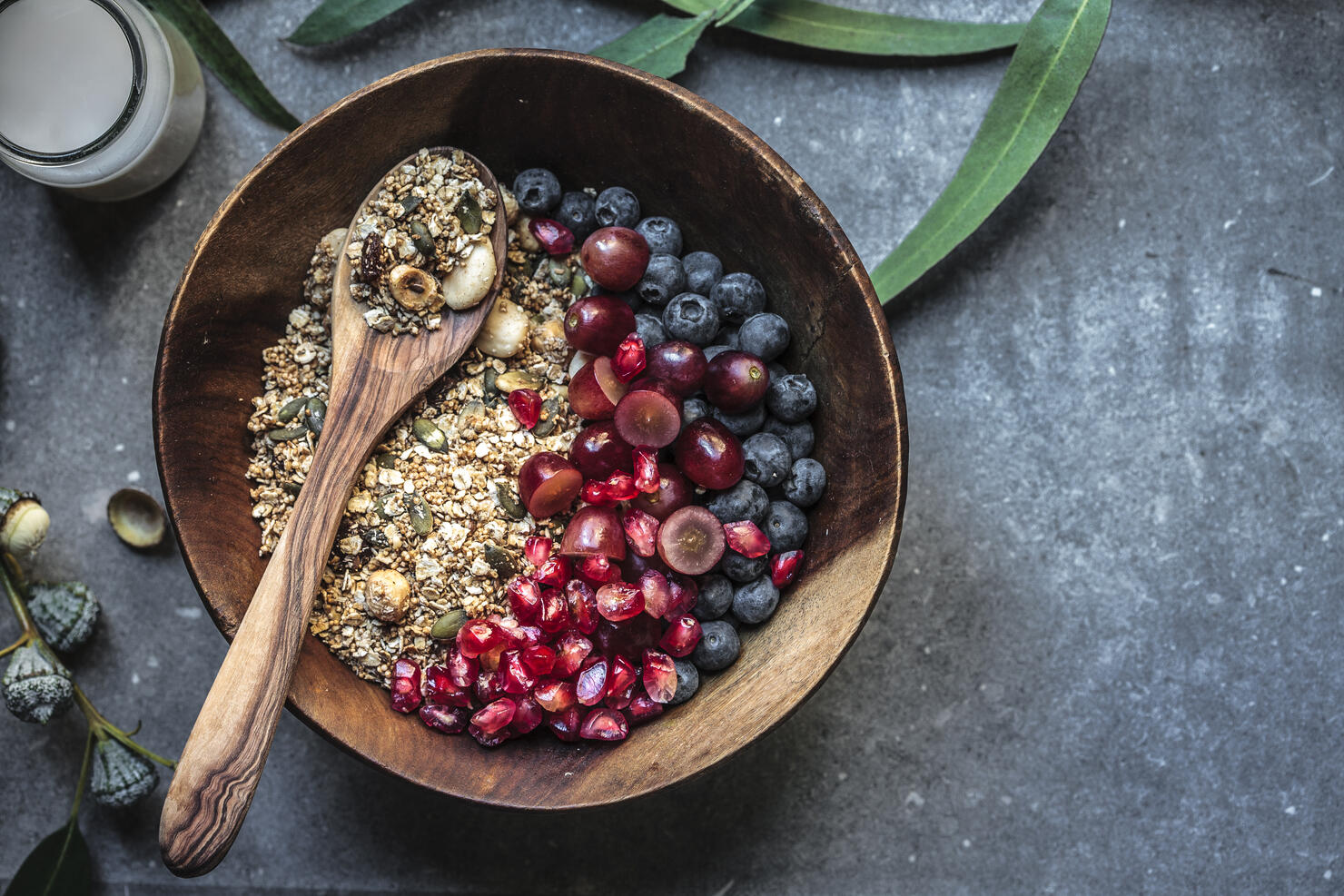 Almond and Amaranth Granola Bowl with Mixed Berries