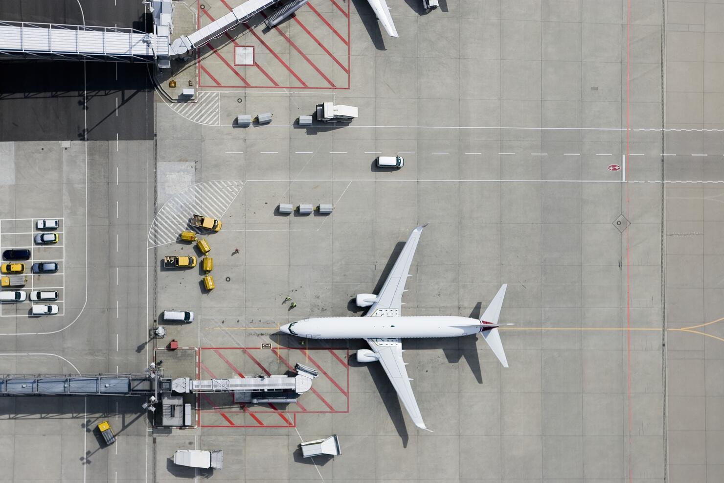 Aerial view of airplane
