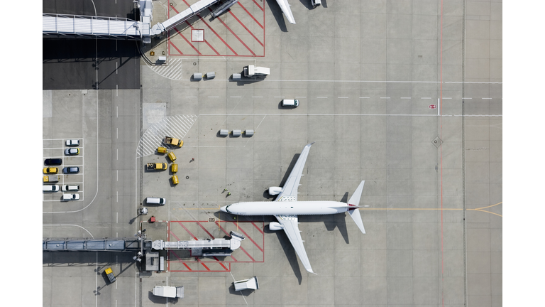 Aerial view of airplane