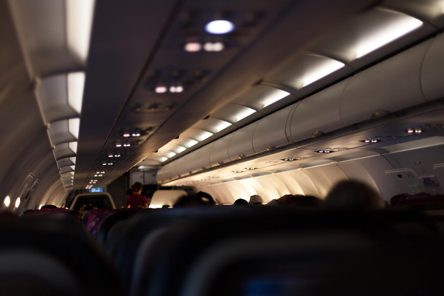 Inside Airplane Cabin