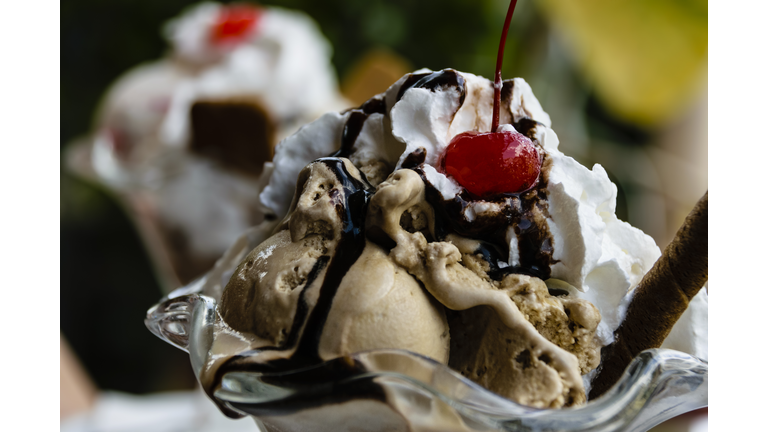 Chocolate Ice Cream Sundae with Sauce
